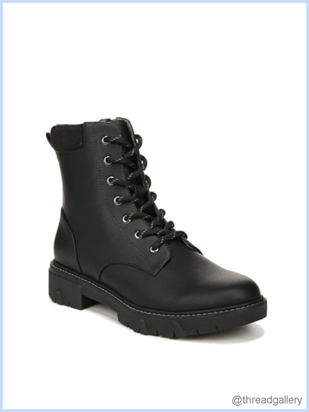 Dr Scholls Headstart Mid Shaft Boots Faux Leather Round Toe Calf High Lace Up